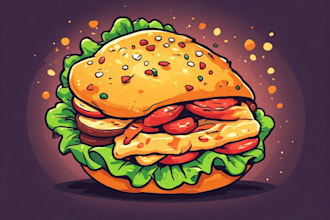 create eye catching food pop art designs for you