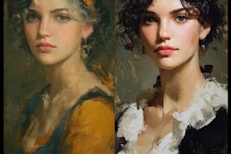 paint a real oil portrait painting on art