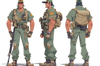 do military character design or military themed illustration