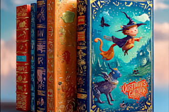 design modern cartoon book covers for kids and story authors