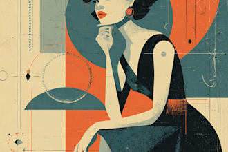 draw retro vintage style illustration