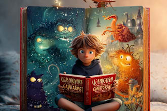design creative cartoon book covers with artwork