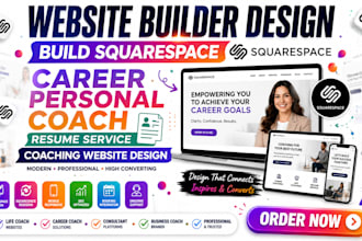 build squarespace career personal coach resume service coaching website design