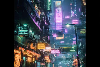 make a futuristic cyberpunk city