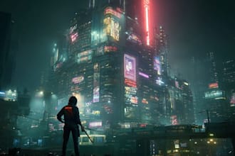 make a futuristic cyberpunk city