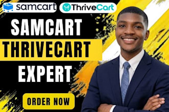 samcart thrivecart sales funnel, samcart landing page online course samcart