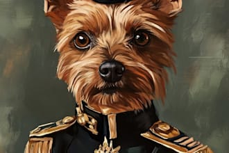 draw unique realistic portrait of your dog