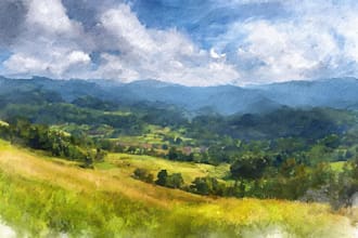 paint landscapes in watercolor