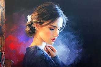 design winter oil painting illustration snowy cinematic art