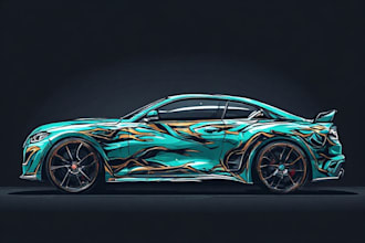 design modern car van and truck wrap graphics