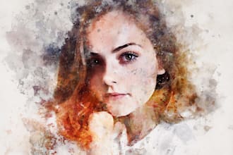 watercolor portrait painting, photo to watercolor art