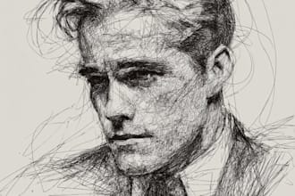 draw scribble sketch art portrait for you