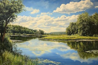 design custom oil painting landscape and nature art