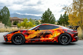 vehicle wrap, car wrap design