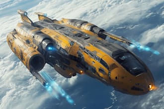 design custom futuristic spaceship illustration for you