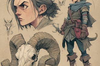 draw dnd character art fantasy character for dnd party and pathfinder