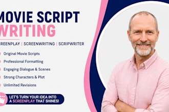 do movie script writing, screenplay, screenwriting and scriptwriter service