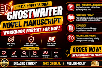 ghostwrite novel manuscript workbook format workbook, manuscript novel for kdp