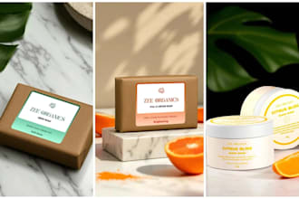 design a realistic 3d mockup for your product packaging and label