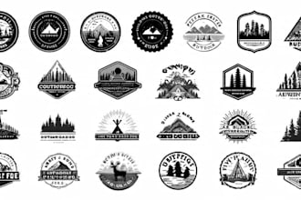 do vintage , retro , classic , hipster badge , outdoor or business logo design