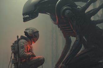 create vintage comic, horror and sci fi art