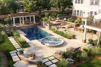 landscape design garden outdoor backyard, pool uae based
