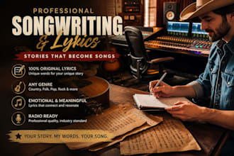 create custom country lyrics and produce high quality country track