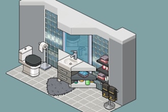 draw isometric pixel art, pixel art character tilesheet habbo retro pixel art