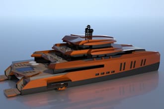 design accurate 3d boat, yatch, catamaran and ship cad model