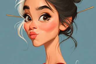 design premium superhero caricature character