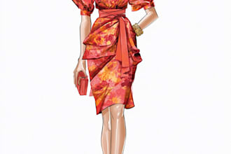 draw a fashion illustration or sketch