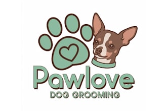 create a professional dog care and pet service logo design