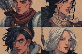 design custom dnd party portraits and group art