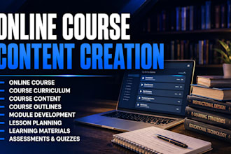 create online course content, curriculum, training manual, elearning course