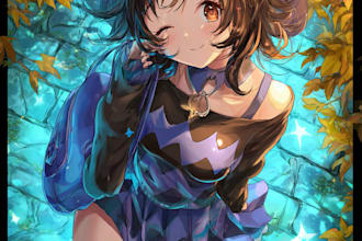 draw custom anime fan art and detailed anime illustration