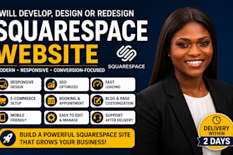 create modern square space website design and redesign website development