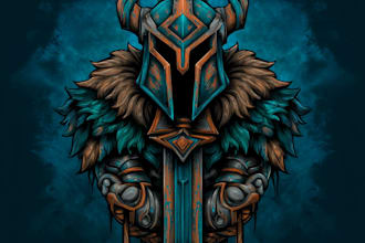 design a stylized fantasy rpg game logo and branding
