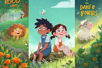 paint fantasy children book cover whimsical illustration art