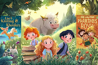 design educational children book cover playful illustration