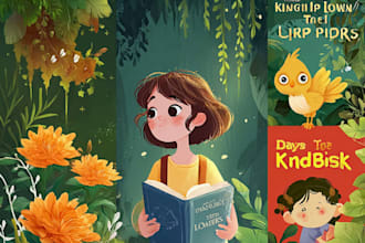 draw cute animal children book cover illustration art