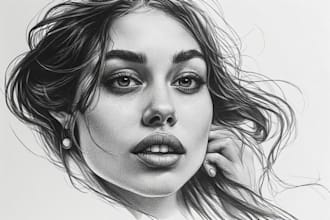 draw pencil or charcoal portrait drawings for you