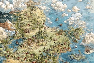 create detailed fantasy continent and world maps