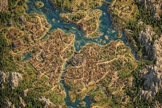 draw colorful illustrated maps for books and games