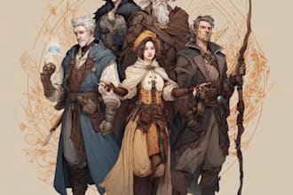 design custom dnd party portraits and group art