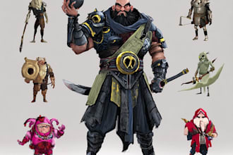 create original concept art character for games and stories