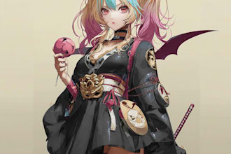 create custom anime fan art and digital illustration artwork