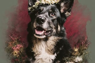 draw memorial pet portrait from photo