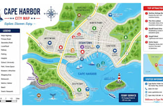 draw illustrated map, vector map, dnd map, site plan, rv park, map illustration