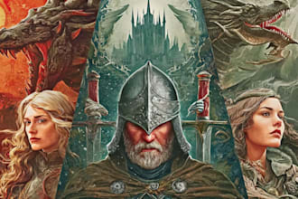 create dark fantasy and magical novel cover illustration