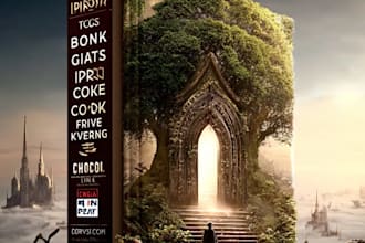design magical adventure book cover illustration